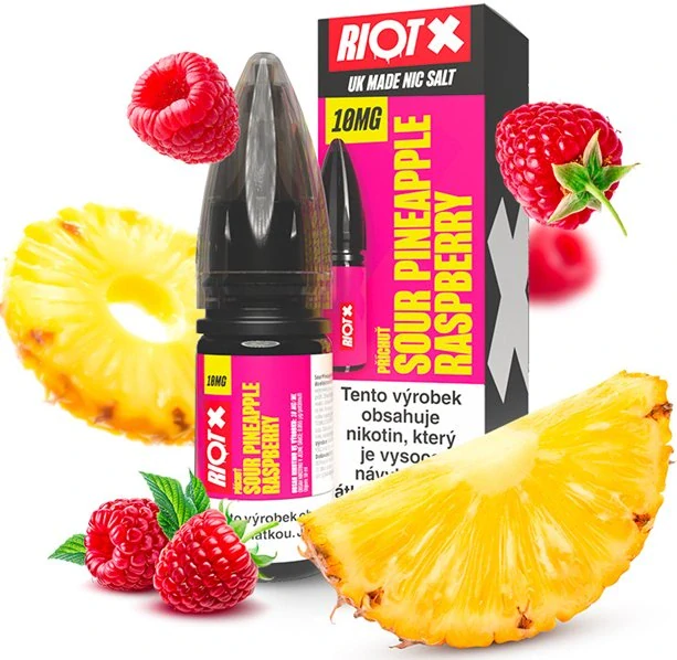 Liquid RIOT X Salt Sour Pineapple Raspberry (Ananas a nakyslá malina) 10ml-10mg