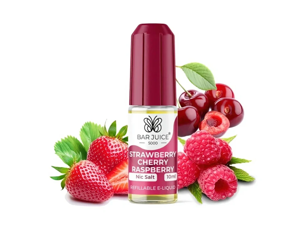 BAR JUICE 5000 Salt Strawberry Cherry Raspberry 20mg 10ml Jahoda, Třešeň, Malina