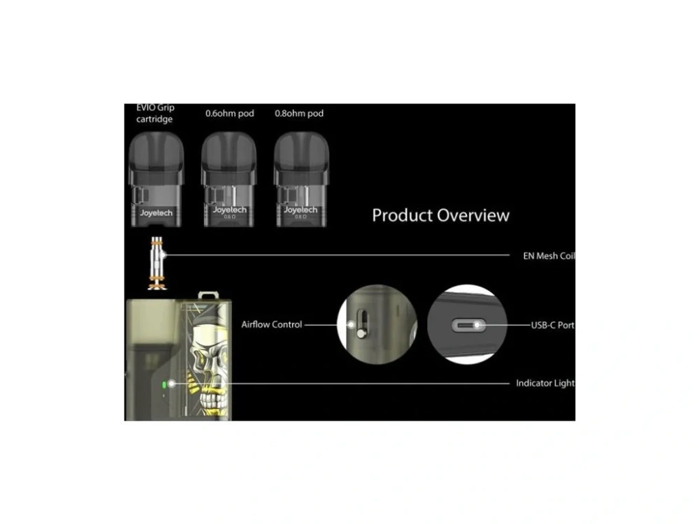 Joyetech EVIO Grip Pod elektronická cigareta 1000mAh Blue Ghost