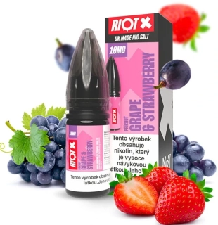 Liquid RIOT X Salt Grape & Strawberry (Hroznové víno a jahoda) 10ml-10mg