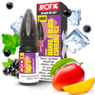 Liquid RIOT X Salt Mango & Blackcurrant Ice (Ledové mango a černý rybíz) 10ml-10mg
