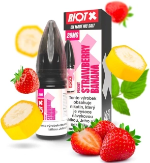 Liquid RIOT X Salt Strawberry Banana (Jahoda a banán) 10ml-10mg